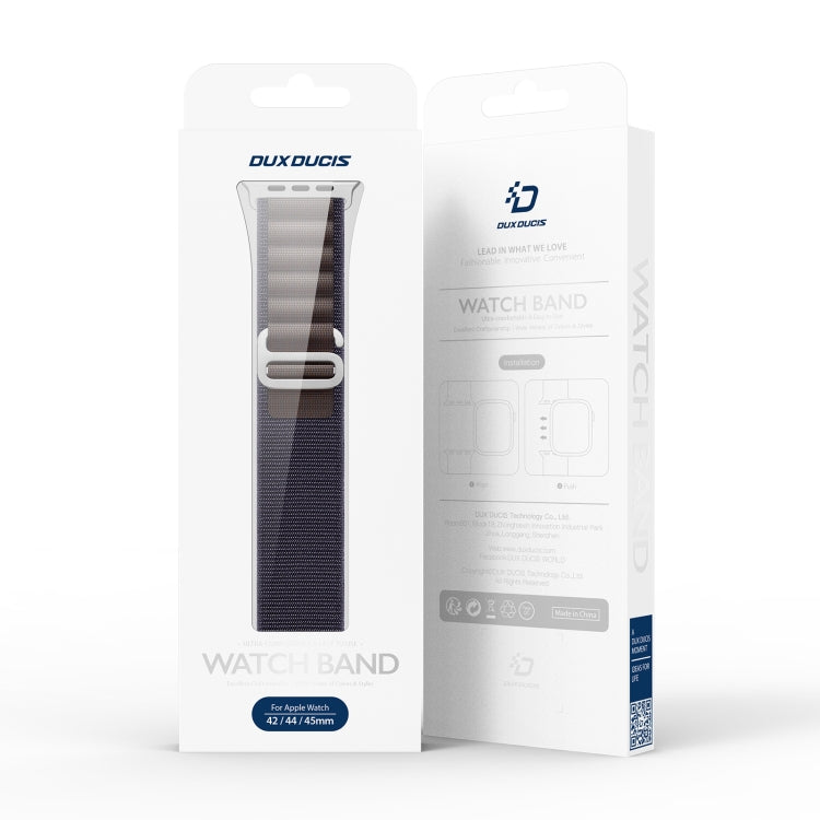 For Apple Watch Series 8 45mm  DUX DUCIS GS Series Nylon Loop Watch Band(Indigo Blue) - Watch Bands by DUX DUCIS | Online Shopping UK | buy2fix