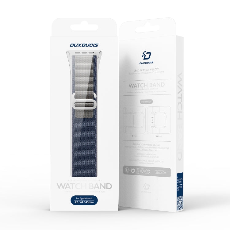 For Apple Watch Series 8 45mm  DUX DUCIS GS Series Nylon Loop Watch Band(Blue) - Watch Bands by DUX DUCIS | Online Shopping UK | buy2fix