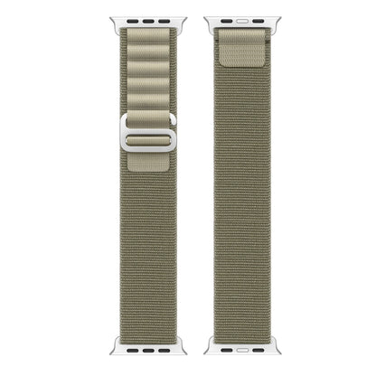 For Apple Watch SE 2022 44mm DUX DUCIS GS Series Nylon Loop Watch Band(Olive) - Watch Bands by DUX DUCIS | Online Shopping UK | buy2fix