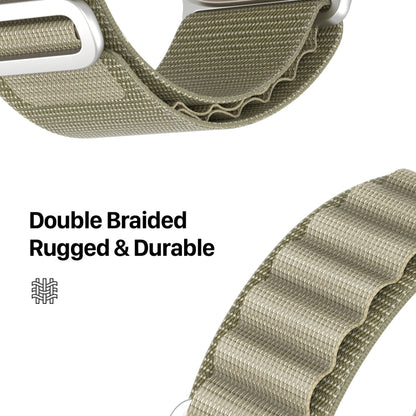 For Apple Watch SE 2022 44mm DUX DUCIS GS Series Nylon Loop Watch Band(Olive) - Watch Bands by DUX DUCIS | Online Shopping UK | buy2fix