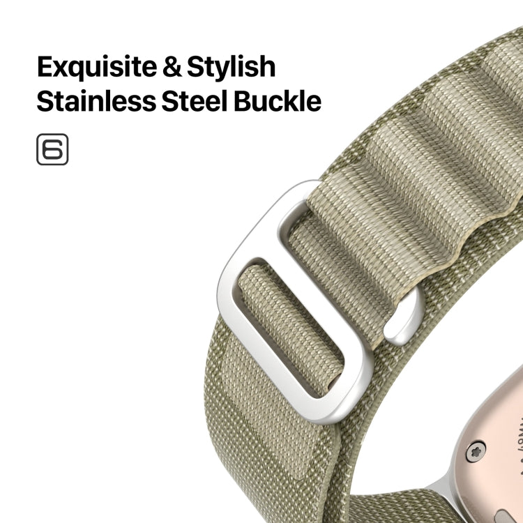 For Apple Watch SE 2022 44mm DUX DUCIS GS Series Nylon Loop Watch Band(Olive) - Watch Bands by DUX DUCIS | Online Shopping UK | buy2fix