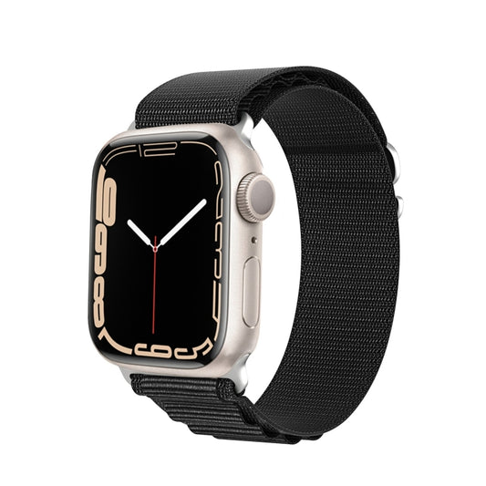For Apple Watch Series 9 41mm DUX DUCIS GS Series Nylon Loop Watch Band(Black) by DUX DUCIS