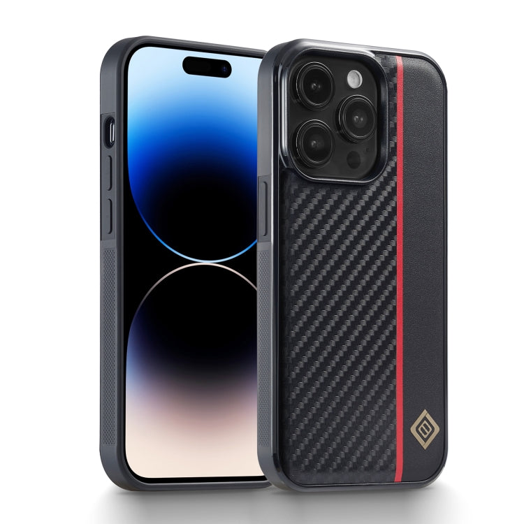 For iPhone 14 Pro LC.IMEEKE 3 in 1 Carbon Fiber Texture Shockproof Phone Case(Black) - iPhone 14 Pro Cases by LC.IMEEKE | Online Shopping UK | buy2fix
