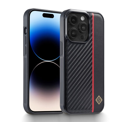For iPhone 14 Pro LC.IMEEKE 3 in 1 Carbon Fiber Texture Shockproof Phone Case(Black) - iPhone 14 Pro Cases by LC.IMEEKE | Online Shopping UK | buy2fix
