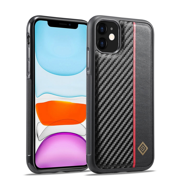 For iPhone 11 LC.IMEEKE 3 in 1 Carbon Fiber Texture Shockproof Phone Case(Black) - iPhone 11 Cases by LC.IMEEKE | Online Shopping UK | buy2fix