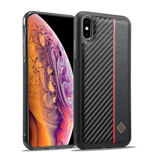 For iPhone XS Max LC.IMEEKE 3 in 1 Carbon Fiber Texture Shockproof Phone Case(Black) - More iPhone Cases by LC.IMEEKE | Online Shopping UK | buy2fix