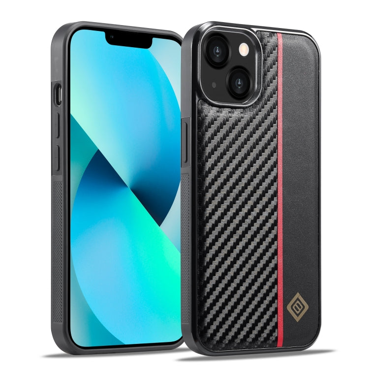 For iPhone 14 Plus LC.IMEEKE 3 in 1 Carbon Fiber Texture Shockproof Phone Case(Black) - iPhone 14 Plus Cases by LC.IMEEKE | Online Shopping UK | buy2fix