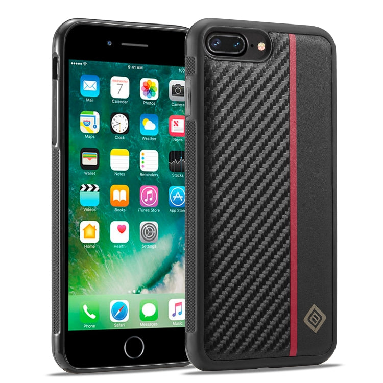 For iPhone 7 / 8 / SE 2020 2022 LC.IMEEKE 3 in 1 Carbon Fiber Texture Shockproof Phone Case(Black) - iPhone SE 2022 / 2020 / 8 / 7 Cases by LC.IMEEKE | Online Shopping UK | buy2fix