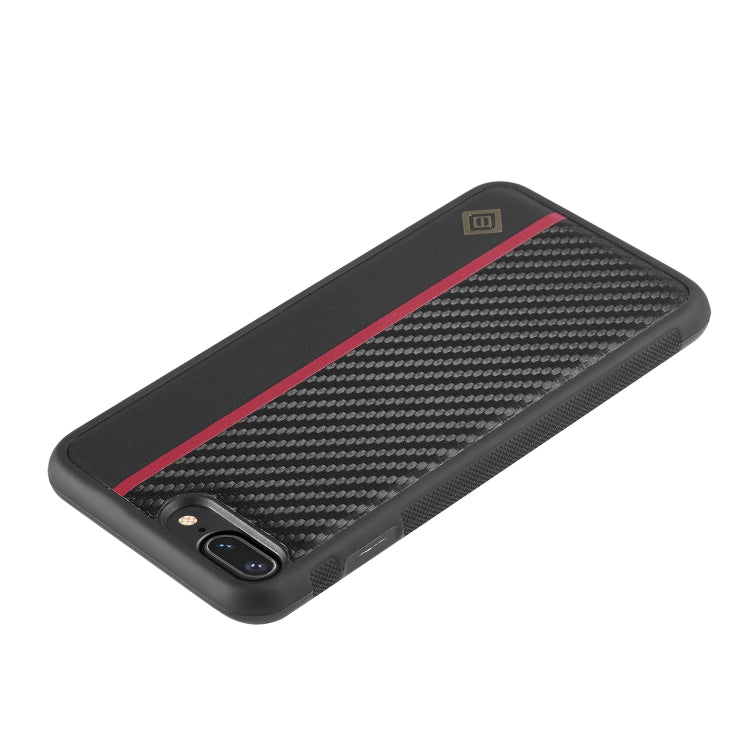 For iPhone 7 Plus / 8 Plus LC.IMEEKE 3 in 1 Carbon Fiber Texture Shockproof Phone Case(Black) - More iPhone Cases by LC.IMEEKE | Online Shopping UK | buy2fix