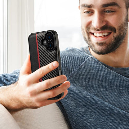 For iPhone 17 LC.IMEEKE 3 in 1 Carbon Fiber Texture Shockproof Phone Case(Black) - iPhone 17 Cases by LC.IMEEKE | Online Shopping UK | buy2fix