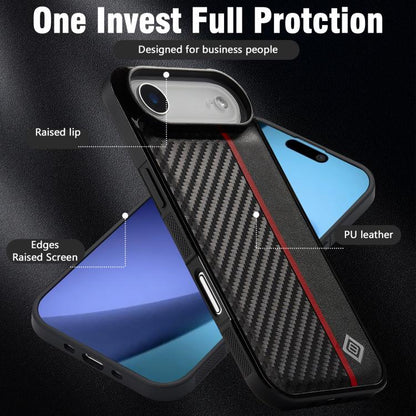 For iPhone 17 Air LC.IMEEKE 3 in 1 Carbon Fiber Texture Shockproof Phone Case(Black) - iPhone 17 Air Cases by LC.IMEEKE | Online Shopping UK | buy2fix