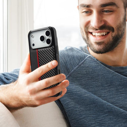 For iPhone 17 Pro LC.IMEEKE 3 in 1 Carbon Fiber Texture Shockproof Phone Case(Black) - iPhone 17 Pro Cases by LC.IMEEKE | Online Shopping UK | buy2fix