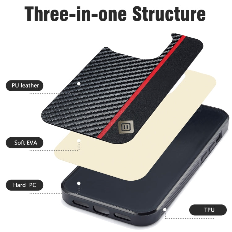 For iPhone 12 Pro LC.IMEEKE 3 in 1 Carbon Fiber Texture Shockproof Phone Case(Black) - iPhone 12 / 12 Pro Cases by LC.IMEEKE | Online Shopping UK | buy2fix