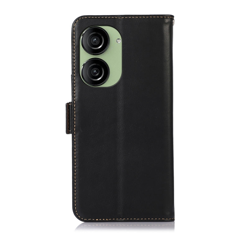 For Asus ZenFone 10 / 9 Magnetic Crazy Horse Texture Genuine Leather RFID Phone Case(Black) - ASUS Cases by buy2fix | Online Shopping UK | buy2fix
