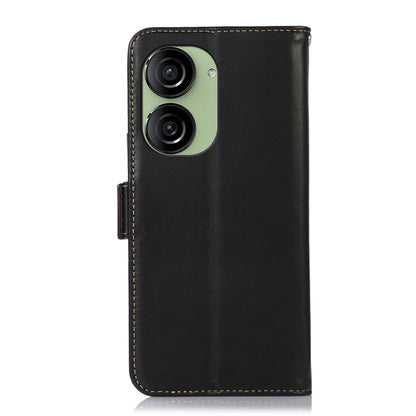 For Asus ZenFone 10 / 9 Magnetic Crazy Horse Texture Genuine Leather RFID Phone Case(Black) - ASUS Cases by buy2fix | Online Shopping UK | buy2fix