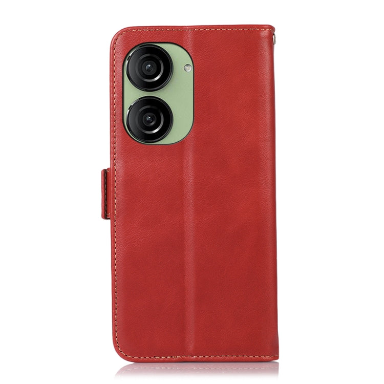 For Asus ZenFone 10 / 9 Magnetic Crazy Horse Texture Genuine Leather RFID Phone Case(Red) - ASUS Cases by buy2fix | Online Shopping UK | buy2fix