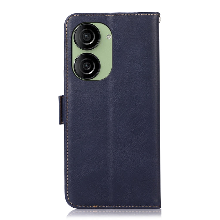 For Asus ZenFone 10 / 9 Magnetic Crazy Horse Texture Genuine Leather RFID Phone Case(Blue) - ASUS Cases by buy2fix | Online Shopping UK | buy2fix
