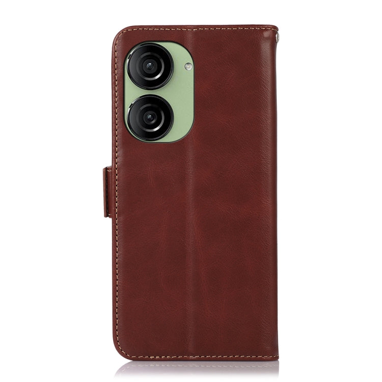For Asus ZenFone 10 / 9 Magnetic Crazy Horse Texture Genuine Leather RFID Phone Case(Brown) - ASUS Cases by buy2fix | Online Shopping UK | buy2fix