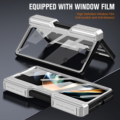 For Samsung Galaxy Z Fold4 TPU + PC Integrated All-inclusive Shockproof Phone Case with Pen(Silver) - Galaxy Z Fold4 5G Cases by buy2fix | Online Shopping UK | buy2fix
