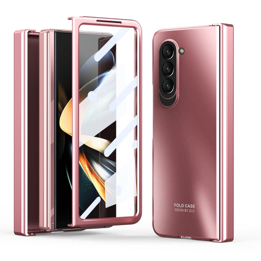 For Samsung Galaxy Z Fold5 Integrated Electroplating Folding All-inclusive Phone Case(Rose Gold) - Galaxy Z Fold5 Cases by buy2fix | Online Shopping UK | buy2fix
