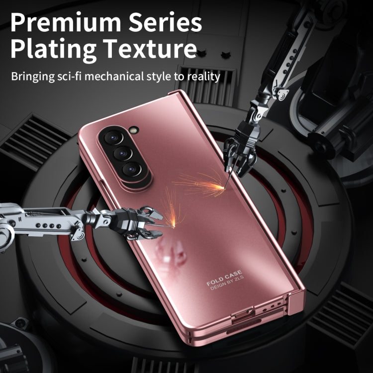 For Samsung Galaxy Z Fold5 Integrated Electroplating Folding All-inclusive Phone Case(Rose Gold) - Galaxy Z Fold5 Cases by buy2fix | Online Shopping UK | buy2fix