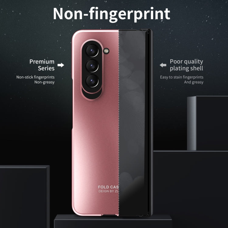 For Samsung Galaxy Z Fold5 Integrated Electroplating Folding All-inclusive Phone Case(Rose Gold) - Galaxy Z Fold5 Cases by buy2fix | Online Shopping UK | buy2fix