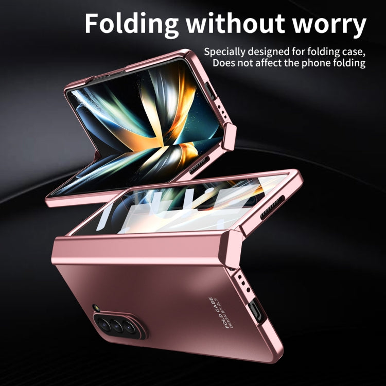 For Samsung Galaxy Z Fold5 Integrated Electroplating Folding All-inclusive Phone Case(Rose Gold) - Galaxy Z Fold5 Cases by buy2fix | Online Shopping UK | buy2fix