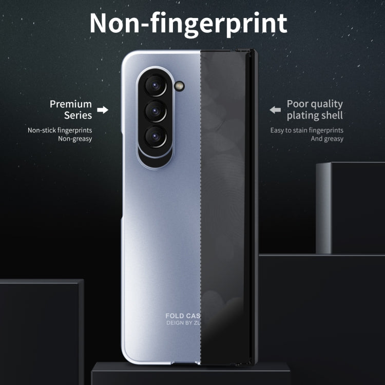 For Samsung Galaxy Z Fold5 Integrated Electroplating Folding All-inclusive Phone Case(Blue) - Galaxy Z Fold5 Cases by buy2fix | Online Shopping UK | buy2fix