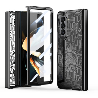 For Samsung Galaxy Z Fold5 Mechanical Legend Integrated Electroplating All-inclusive Phone Case(Black) - Galaxy Z Fold5 Cases by buy2fix | Online Shopping UK | buy2fix
