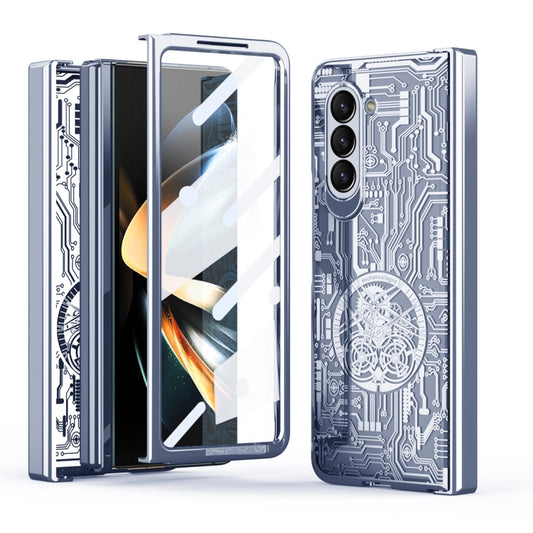 For Samsung Galaxy Z Fold5 Mechanical Legend Integrated Electroplating All-inclusive Phone Case(Blue) - Galaxy Z Fold5 Cases by buy2fix | Online Shopping UK | buy2fix