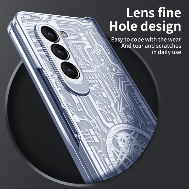For Samsung Galaxy Z Fold5 Mechanical Legend Integrated Electroplating All-inclusive Phone Case(Blue) - Galaxy Z Fold5 Cases by buy2fix | Online Shopping UK | buy2fix