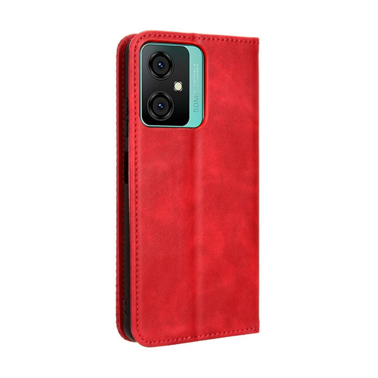 For Blackview Oscal C70 Magnetic Buckle Retro Texture Leather Phone Case(Red) - More Brand by buy2fix | Online Shopping UK | buy2fix