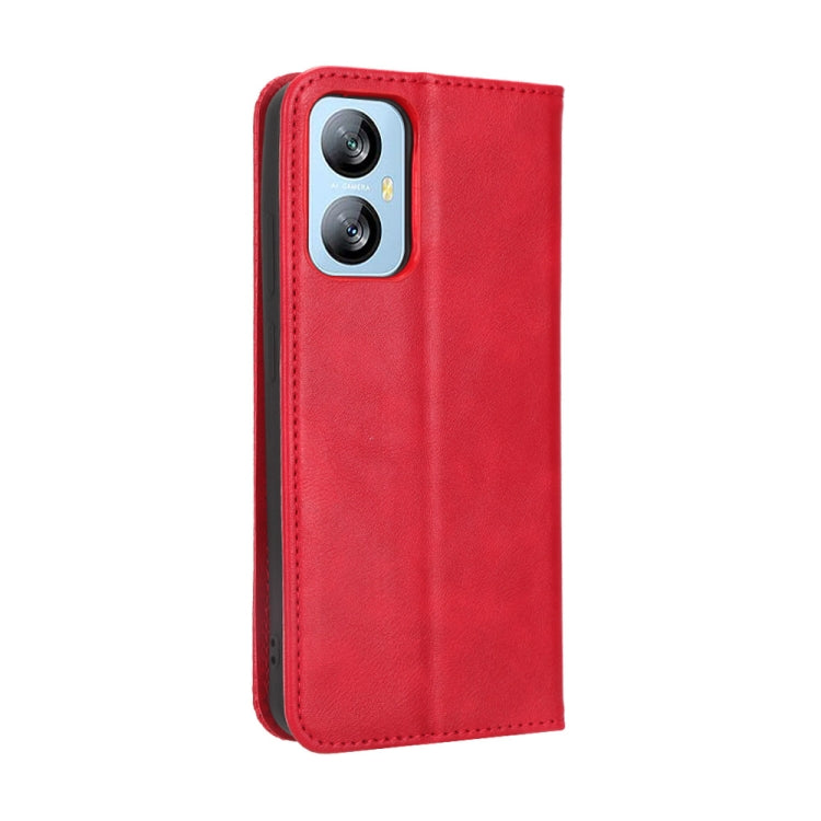 For Blackview A52 / A52 Pro Magnetic Buckle Retro Texture Leather Phone Case(Red) - More Brand by buy2fix | Online Shopping UK | buy2fix