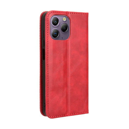 For Blackview A96 Magnetic Buckle Retro Texture Leather Phone Case(Red) - More Brand by buy2fix | Online Shopping UK | buy2fix