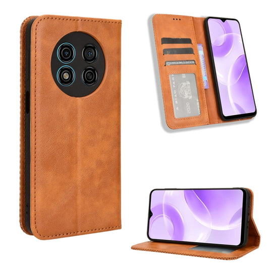 For Ulefone Note 15 Magnetic Buckle Retro Texture Leather Phone Case(Brown) by buy2fix