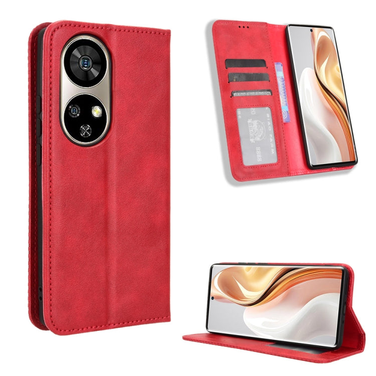 For Ulefone Note 17 Pro Magnetic Buckle Retro Texture Leather Phone Case(Red) by buy2fix