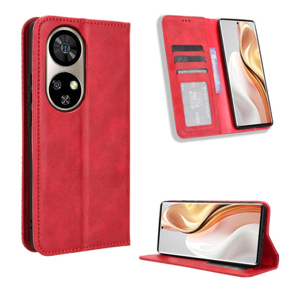 For Ulefone Note 17 Pro Magnetic Buckle Retro Texture Leather Phone Case(Red) by buy2fix