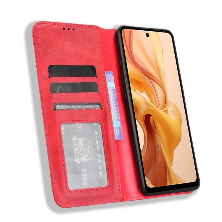 For Ulefone Note 18 Ultra Magnetic Buckle Retro Texture Leather Phone Case(Red) by buy2fix
