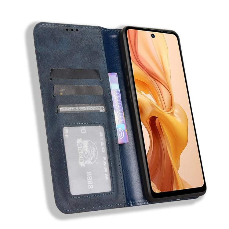 For Ulefone Note 18 Ultra Magnetic Buckle Retro Texture Leather Phone Case(Blue) by buy2fix