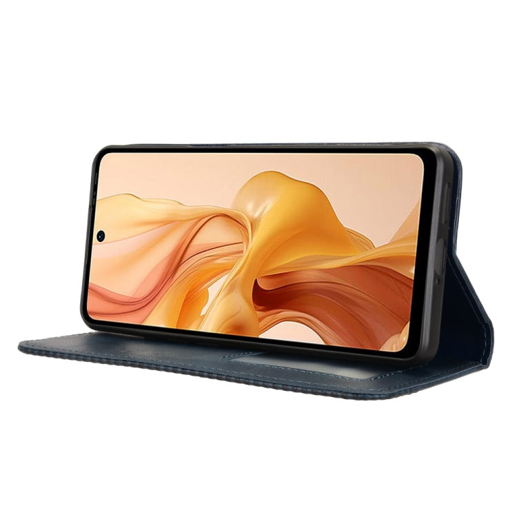 For Ulefone Note 18 Ultra Magnetic Buckle Retro Texture Leather Phone Case(Blue) by buy2fix