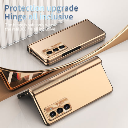 For Samsung Galaxy Z Fold5 Electroplating Hinged Folding Phone Case with S Pen Fold Edtion(Gold) - Galaxy Z Fold5 Cases by buy2fix | Online Shopping UK | buy2fix