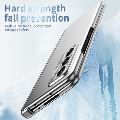 For Samsung Galaxy Z Fold5 Electroplating Hinged Folding Phone Case with S Pen Fold Edtion(Silver) - Galaxy Z Fold5 Cases by buy2fix | Online Shopping UK | buy2fix