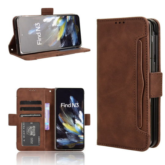 For OPPO Find N3 / OnePlus Open Skin Feel Calf Texture Card Slots Leather Phone Case(Brown)