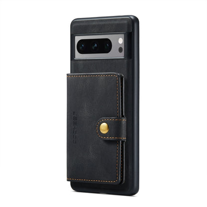 For Google Pixel 8 Pro JEEHOOD Retro Magnetic Detachable Wallet Phone Case(Black) - Google Cases by JEEHOOD | Online Shopping UK | buy2fix