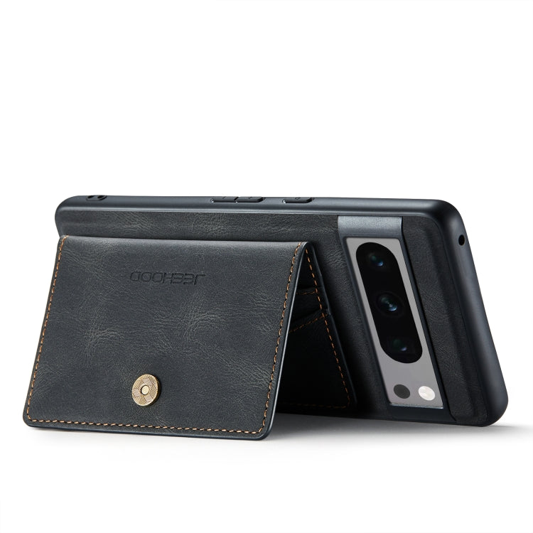 For Google Pixel 8 Pro JEEHOOD Retro Magnetic Detachable Wallet Phone Case(Black) - Google Cases by JEEHOOD | Online Shopping UK | buy2fix