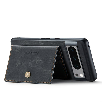 For Google Pixel 8 Pro JEEHOOD Retro Magnetic Detachable Wallet Phone Case(Black) - Google Cases by JEEHOOD | Online Shopping UK | buy2fix