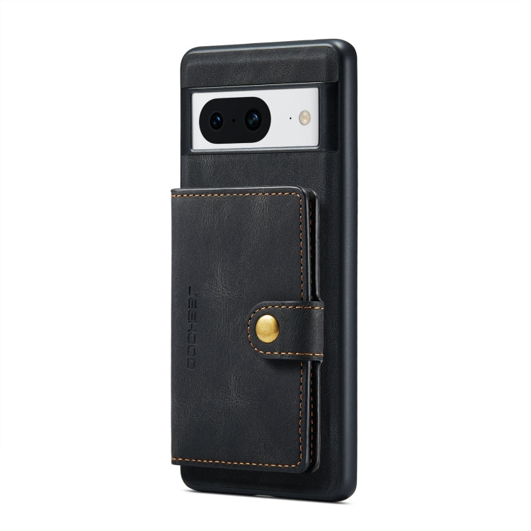 For Google Pixel 8 JEEHOOD Retro Magnetic Detachable Wallet Phone Case(Black) - Google Cases by JEEHOOD | Online Shopping UK | buy2fix