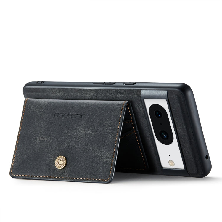 For Google Pixel 8 JEEHOOD Retro Magnetic Detachable Wallet Phone Case(Black) - Google Cases by JEEHOOD | Online Shopping UK | buy2fix