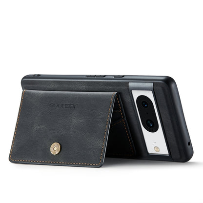 For Google Pixel 8 JEEHOOD Retro Magnetic Detachable Wallet Phone Case(Black) - Google Cases by JEEHOOD | Online Shopping UK | buy2fix