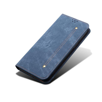 For iPhone 16e Denim Texture Casual Style Horizontal Flip Leather Case(Blue) - iPhone 16e Cases by buy2fix | Online Shopping UK | buy2fix
